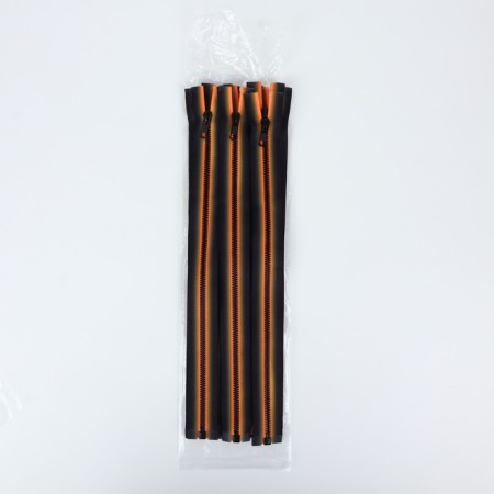 Lightning "Tractor", No. 5, detachable, automatic lock, 35 cm, orange color/black-3