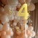 Candle in the cake on the skewer "Fine", the number "4", gold, 5 cm