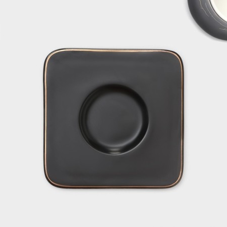 Ceramic coffee Ceramic "Meisi", 12 items: 6 cups 100 ml, 6 saucer d = 11 cm, black color is black-4