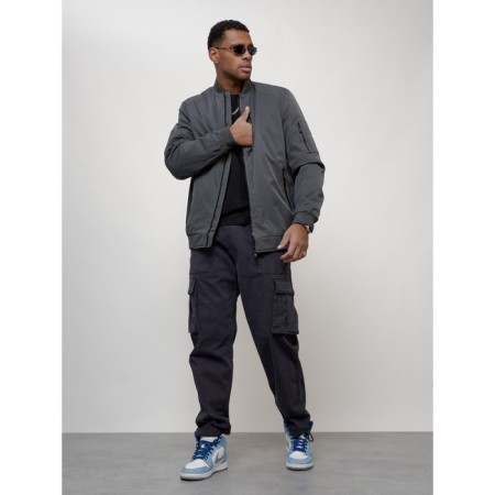 Male bomber, size 48, dark gray color-9