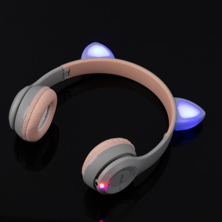 P47M headphones, wireless, full -size, BT, Microsd, microphone, AUX, with ears, white-8