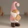 Polystone souvenir "Santa Claus with a ginger bell" Pink 9.5x9x20 cm
