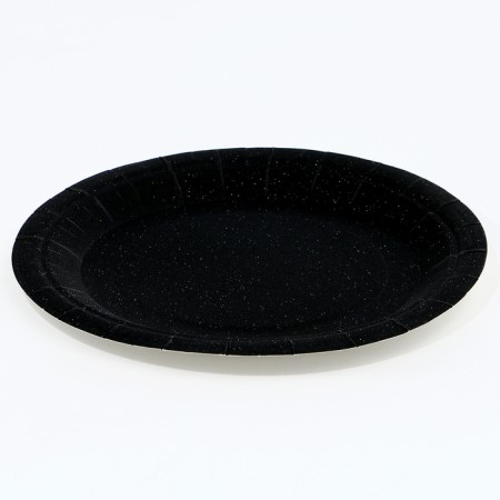 Paper plates, 6 pcs, black color-1