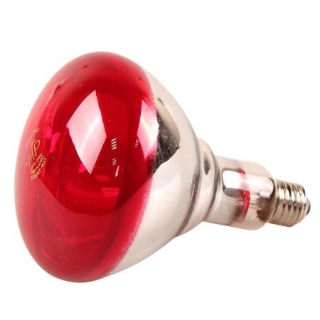 Infrared lamp, 150 BT, E27, R125, hardened glass, red, JK Lighting