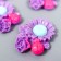 Decor for creativity plastic "Chamomile, rose and God's cow" purple 3.1x3.6 cm