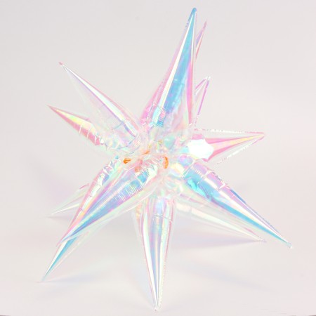 Foil ball 27 "Star 3d", color transparent mother -of -pearl gradient-2