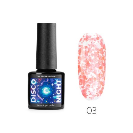 TNL Professional Disco Night Gellax, with color neon mica, No. 3 Cosmopolitan, 6 ml