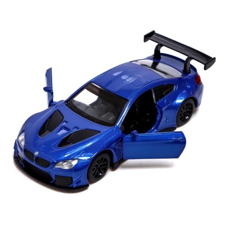 Metal machine BMW M6 GT3, 1:44, inertia, doors open, blue color-2