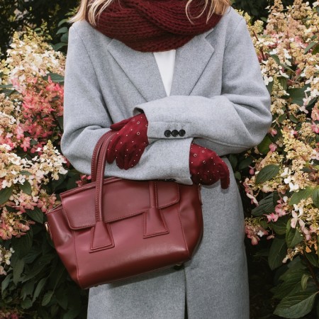 Women's bag with lightning, burgundy color-1