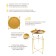 Folding metal table-stalk 2 in 1, 470 × 470 × 505 mm, the color of the gold