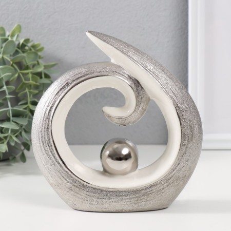 Souvenir Ceramics "Ball in the curl" silver-white 15.8x15.3x4.2 cm