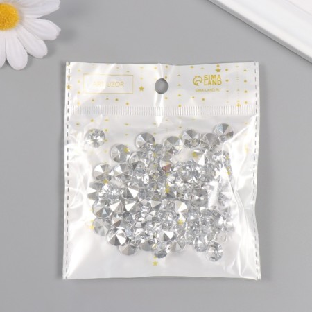 Decor for creativity plastic "Rhinestones. Transparent" set 60 pcs d = 1 cm-3