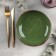 Porcelain plate Punto Verde, 600 ml, d = 18.5 cm, green color
