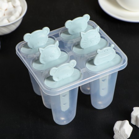 Ice Cream Form "Muzzle", 11 × 11 × 11 cm, 6 cells, color mix-3