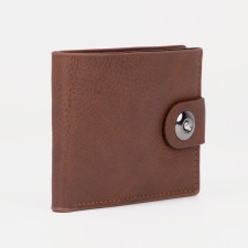 Male purse for magnet, department for bills, for coins, for cards, color light brown