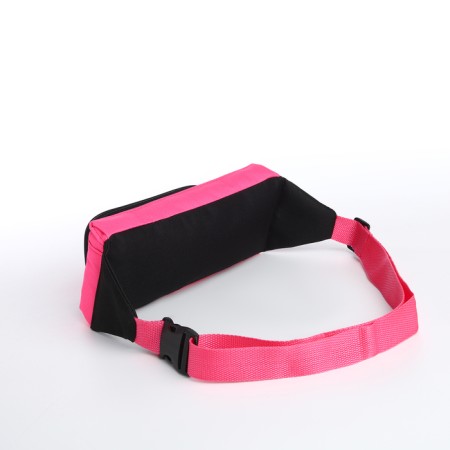 Lightning waist bag, outer pocket, black/pink color-2