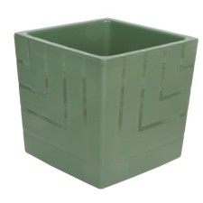 Горшок пластиковый Live-in-green с вкладкой «Квадро», 6.6 л, цвет нефрит