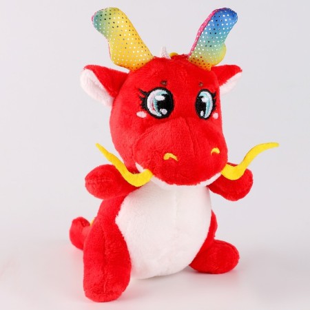 Soft toy "Dragon Red", with antennae, 10 cm