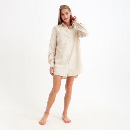 Women's shirt Minaku: Home Collection Beige color, pr 42-3
