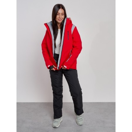 Ski costume female winter, size 42, red color-10