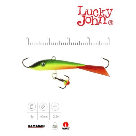 Balancir Lucky John Fin 3 + tee, 4 cm, 26rt blister color-1