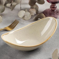 Ceramic sapphire salad, 0.3 l, 19.5 × 10.5 × 7.5 cm, beige color