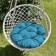 Pillow for swing "Tina", diameter 60 cm, turquoise color