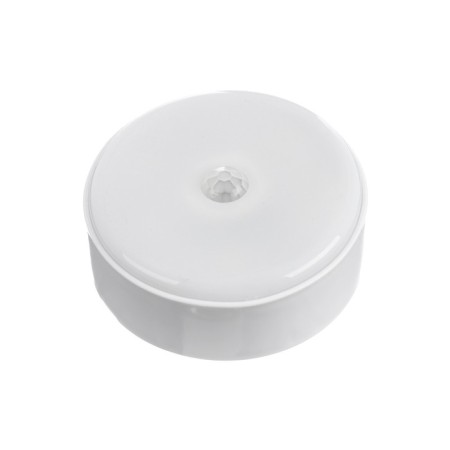 LED lamp with a motion sensor, circle, 6 LED, 2 watts, from bat. 3*aaa, 3000k, T-white. 98830