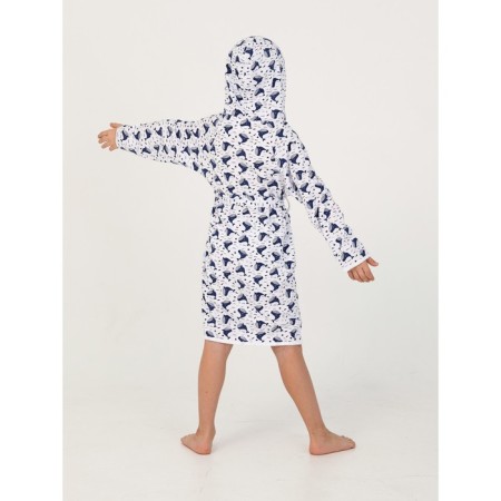 Children's robe with a hood, height 116 cm-4
