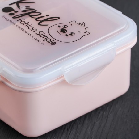 Lancer-bex Plastic "Comple", 2 sections, spoon, rectangular, 18.5x14x6.5 cm, color mix-4