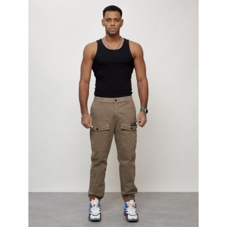 Cargo jeans men, size 50-52, beige color-4