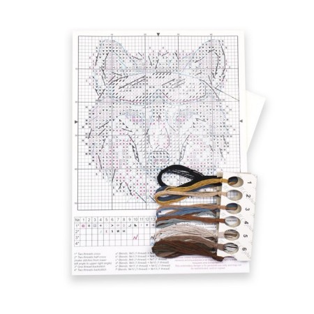 Embroidery set "Brutal Wolf" 9 × 8 cm-3