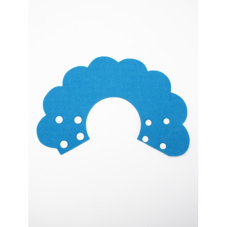 Veterinary collar made of felt "chamomile", size l, blue-1