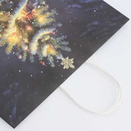 New Year. Package Paper Gift New Year craft "Fairytale New Year" 32 x 17.5 x 37 cm.-2