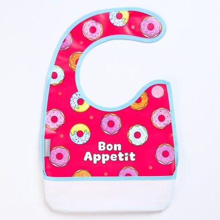 Bibslate for feeding "Donuts" waterproof on Velcro, with a pocket-7