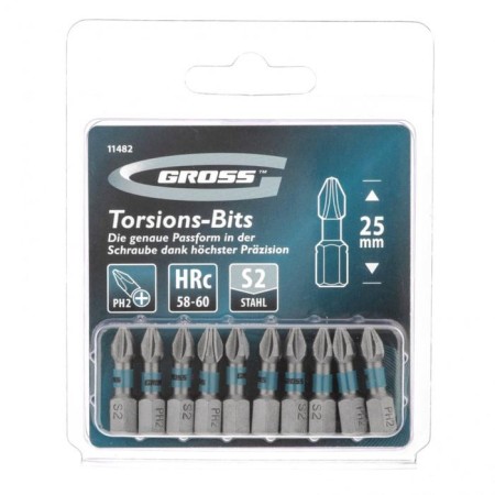 Набор бит торсионных Gross 11482, сталь S2, PH2x25 мм, 1/4", 10 шт-2