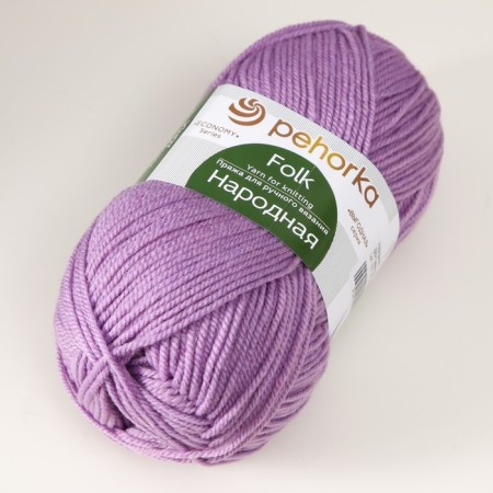 Yarn "Narodnaya" 30% wool, 70% acrylic volume 220m/100g (329-lavender)-2