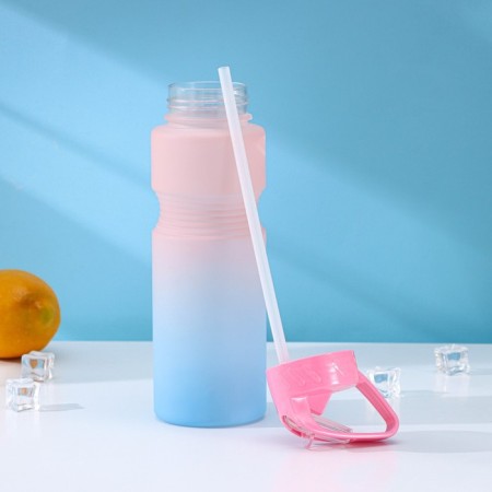 A bottle with a pipe of the gradient share, 700 ml, 25 × 7 × 8 cm, color mix-3
