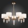 Suspended EVOLUCE lamp. Sle105713-07. Ramer. 7x40 watts, E14, 79x79x45 cm, brass color, transparent