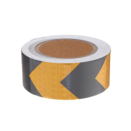 Reflective tape, self-adhesive, black and yellow, 5 cm x 15 m-2