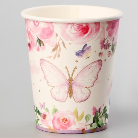 Paper glasses "Butterflies", 6 pcs.