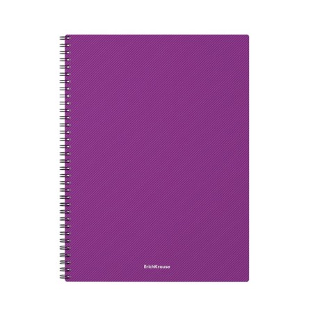 A4 notebook, 80 sheets in a cage on a spiral Erichkrause "Glance Vivid", with a plastic cover, an offset unit, white 100%, mix-4