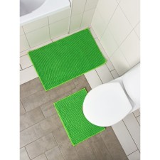 A set of mats for the bathroom and toilet of the Books Dailers, 2 pcs, 40 × 50 cm, 50 × 80 cm, green color