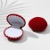 Velvet case for earrings/pendant peak 6 × 5.5, red color, white insert