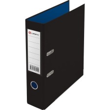 A4 75mm PVC Lamark 2 stroke folder. Black/blue, Kant., Pocket, Sobr.
