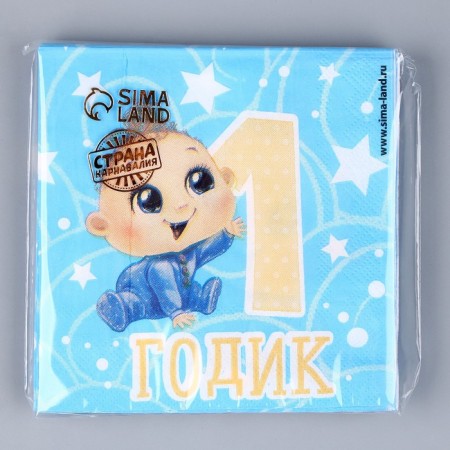Paper napkins “1 year”, baby, 25x25cm, set of 20 pcs.-4