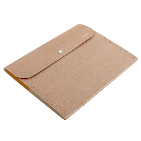 Folder-carte, A4, 6 departments, 400 μm, Devente "Glitter Shine", on the button, embossing "sand" with sparkles, pink-1