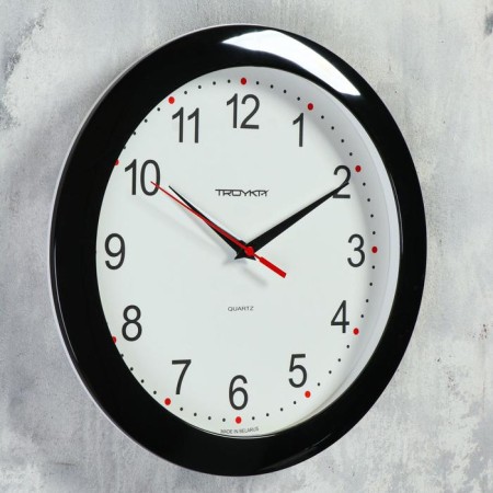 Wall clock, series: classic, d = 29 cm, black rim-1