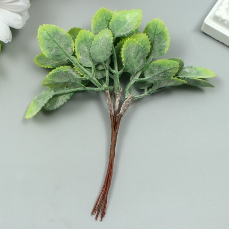 Artificial plant for creativity "rose leaves" 1 bouquet = 6 branches green 15 cm-2