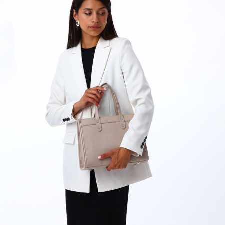 Women's bag with zipper, Textura, average size, beige color-9